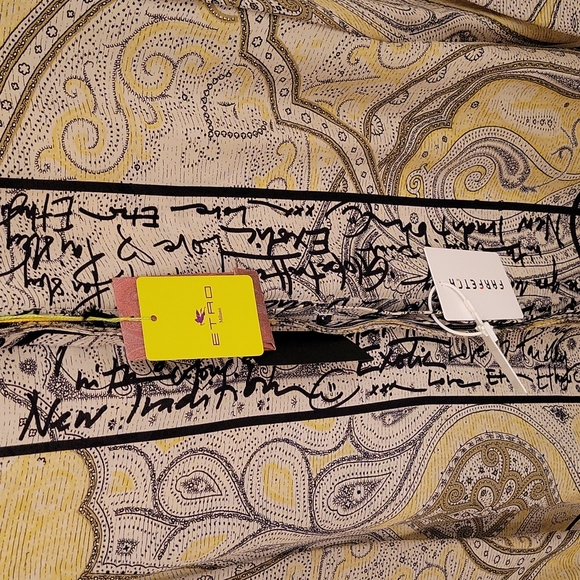 ETRO Silk Paisley Print Blouse Size Euro 44 (US 14/16) Black & Lime NWT - Picture 4 of 6